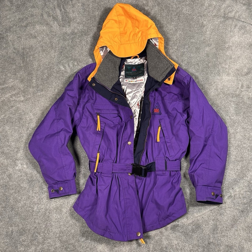 SOS Sportswear of Sweden Thinsulate Vintage Belted Ski Coat, Purple, Women's 10